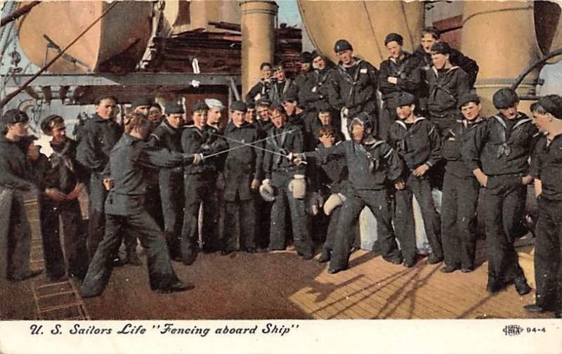 US Sailors Life, Fencing aboard Ship Fencing 1908 