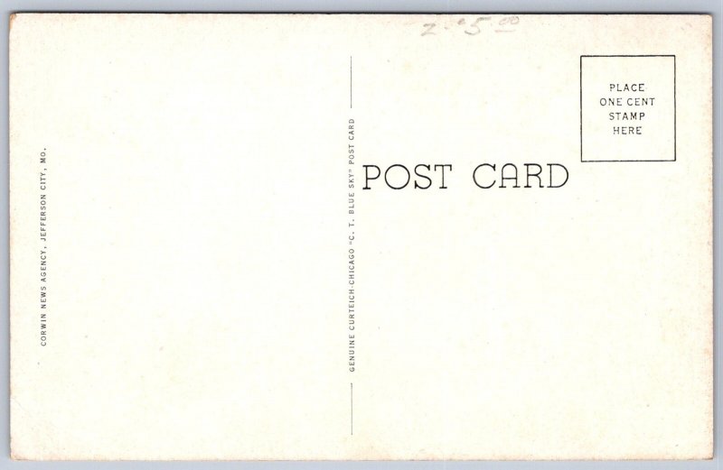 K31/ Rolla Missouri Postcard c1940s Edwin Long Hotel State Bank 217