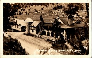 RPPC View Overlooking Flying V Ranch, Newcastle WY c1936 Vintage Postcard N32