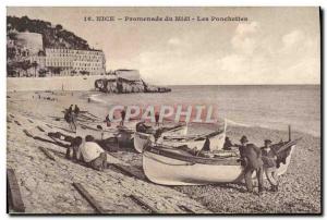 Postcard Old Fishing Boat Nice Promenade du Midi Ponchettes