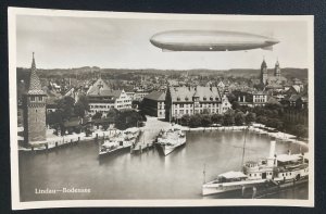 Mint Germany Real Picture Postcard Graf Zeppelin LZ 127 Over Lindau