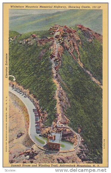 Whiteface Mountain Memorial Highway, Showing Castle, Summit House & Winding T...