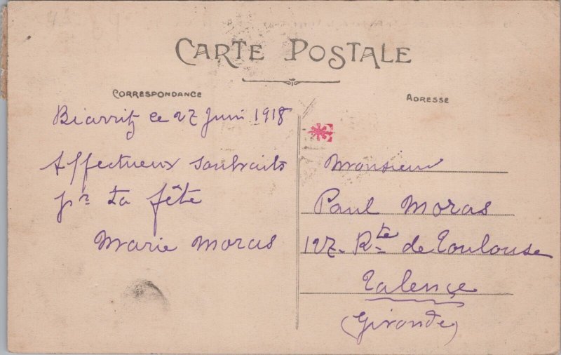 France Biarritz Le Rocher de la Vierge et Coin du Jardin Vintage Postcard C299