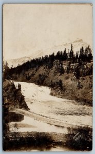 Alberta Canada Postcard Bow River Falls Banff Byron Harmon c1910 RPPC Photo