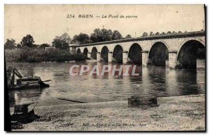 Old Postcard Agen Le Pont De Pierre