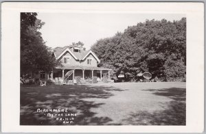 Orillia Ontario Birchmere By The lake 1950s Aurora ONT Cancel RPPC Postcard H82