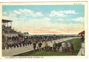 Jack Dempsey at Greyhound Races, Hialeah, Fla. Unused