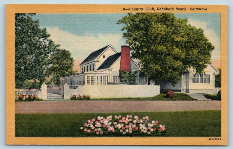 Postcard DE Rehoboth Beach Country Club Vintage Linen T11