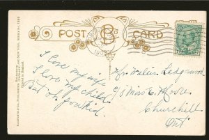 Bamforth & Co Coptright 1907 Lovers Kissing Color Postcard Posted Toronto 1909