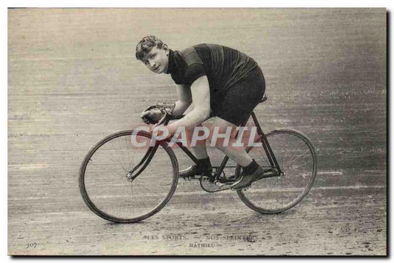 VINTAGE POSTCARD Velo Cycles Cycling Our Mathieu sprinters