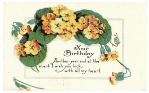 Your Birthday Another Year at the Start Wish You Luck with All My Heart Postcard