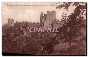 Old Postcard Crozant view of the ruins of the castle of Sedelle