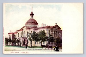 COURT HOUSE TAMPA FLORIDA HORSE CARRIAGE POSTCARD (c. 1906)