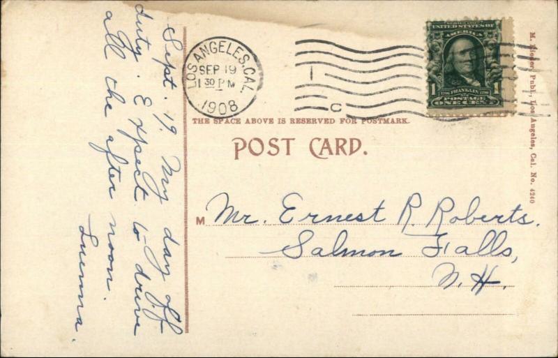 Los Angeles CA Chutes Water Slide & Roller Coaster 1908 Used Postcard