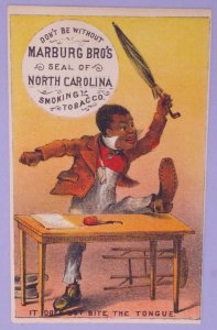 1800s African American North Carolina Smoking Tobacco Marburg Cigars Trade Card