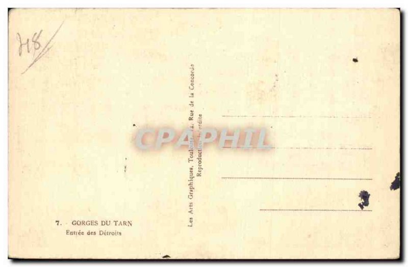 Old Postcard Gorges du Tarn straits