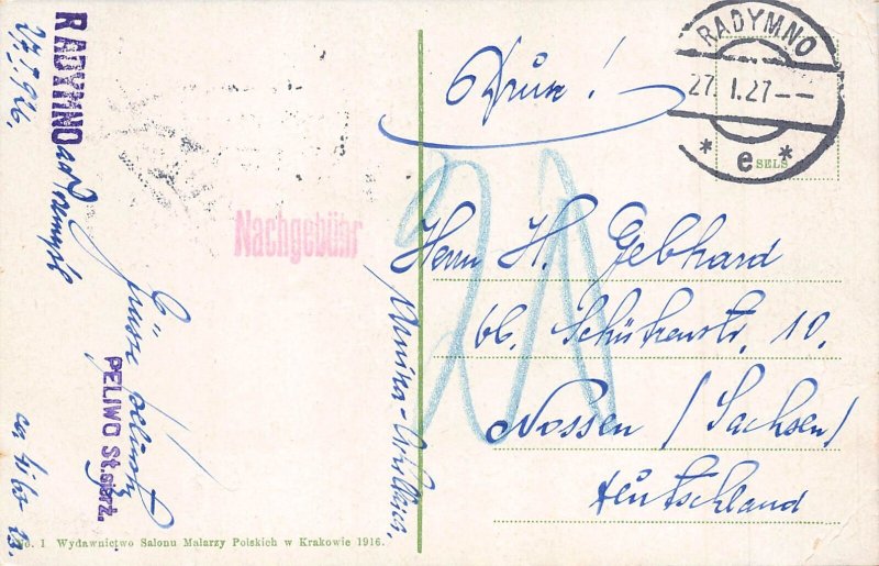 Poland 1927 Przemysl General View vintage postcard