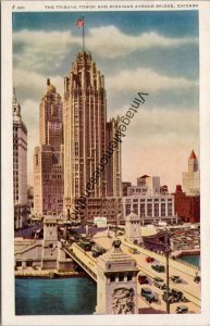 The Tribune Tower & Michigan Avenue Bridge Chicago IL Postcard PC261