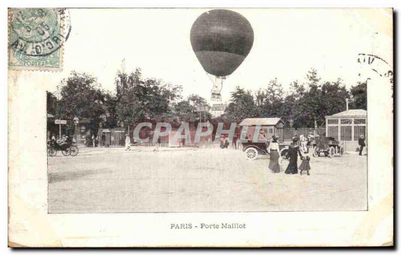 Old Postcard Paris Porte Maillot Blimp