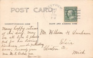 F68/ Westview Cleveland Ohio RPPC Postcard 1909 M.E. Baker's Home Residence