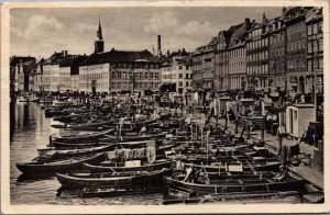 Denmark Kjøbenhavn Fish Market Copenhagen Vintage Postcard C023