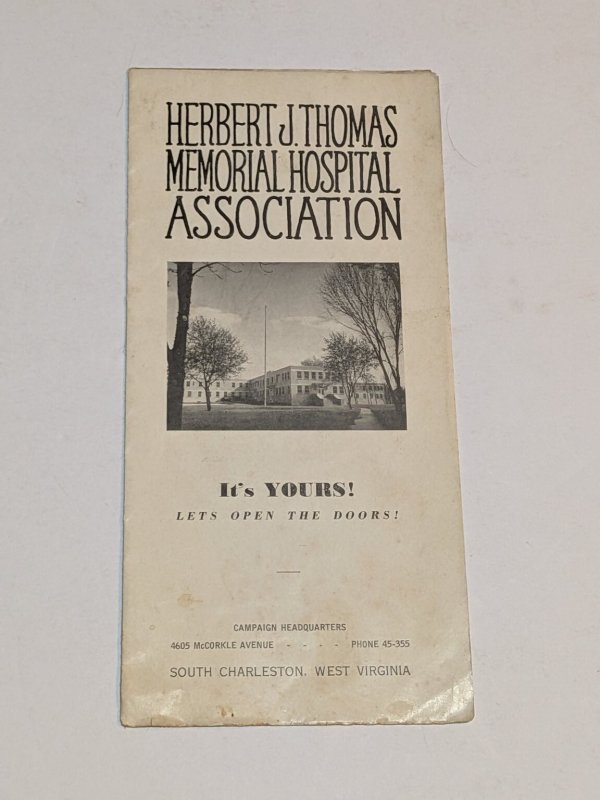 1946 Thomas Memorial Hospital Association Brochure South Charleston WV