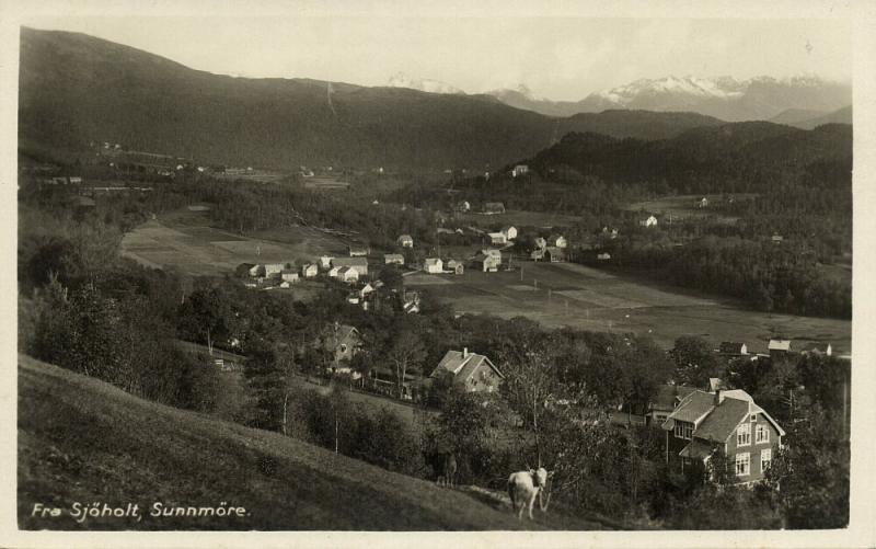 norway norge, SJØHOLT, Sunnmøre, Partial View (1920s) RPPC (2)