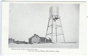 New London CT The City Water Tower View Postcard