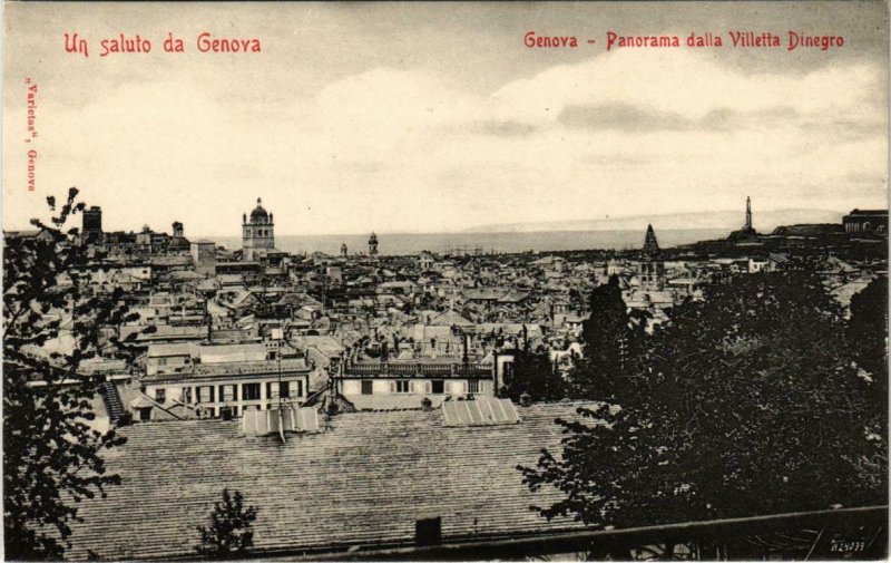 CPA GENOVA Panorama dalla Villetta Dinegro ITALY (801624)