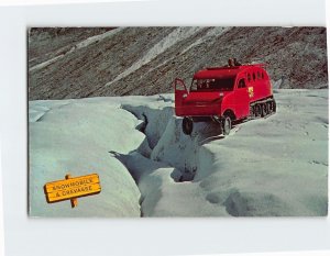 Postcard Snowmobile And Crevasse, Columbia Icefield, Canadian Rockies, Canada