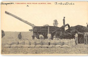 Threshing Rice, Almyra, Arkansas Farming Scene St Louis, Missouri 1910s Postcard