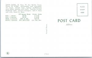 SAN BENITO, TX     OASIS MOTEL     c1950s   Car  Roadside    Postcard