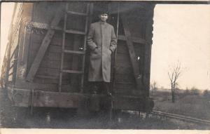 E57/ Indianapolis Indiana Real Photo RPPC Postcard 1910 Railroad Man