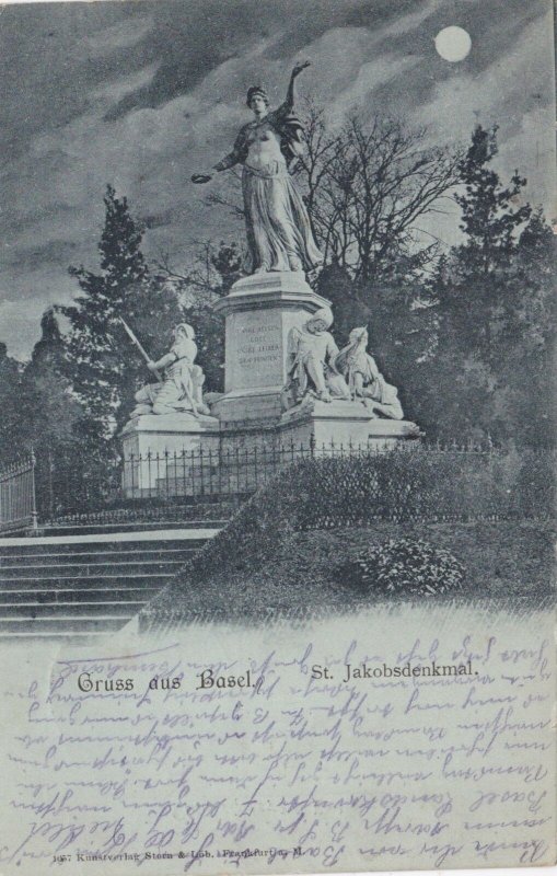 Switzerland Gruss Aus Basel St Jakobsdenkmal 1898 sk4012