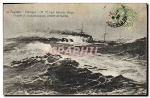 Old Postcard Boat Orinoco Ship in bad weather