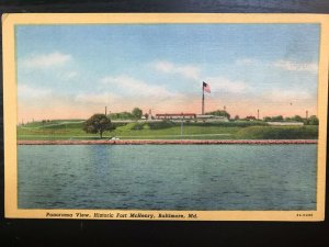 Vintage Postcard 1934 Panorama View Fort McHenry Baltimore Maryland