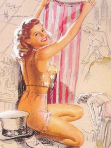 Lg Ca 1980s Pretty Lady Uncle Sam's Pants Risque Signed Munson Postcard - 1179