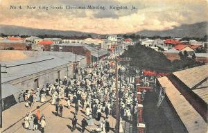 Jamaica New King Street Showing Christmas Morning Kingston #4 Postcard