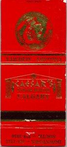 Vintage Matchbook Cover Caesar's Steak House Calgary Alberta Canada MB176