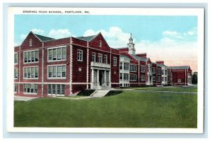 c1927 Deering High School, Portland Maine ME Vintage Unposted Postcard  