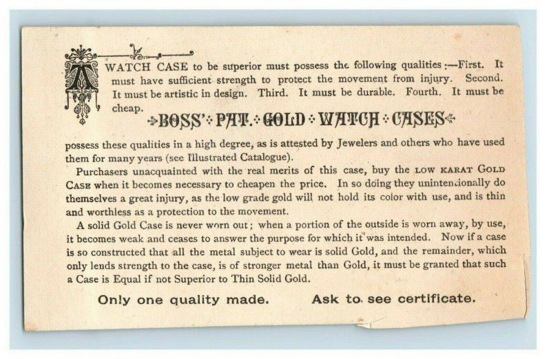 1870's Boss Patent Gold Watch Buddha Asian Motif Anthropomorphic Watch P168