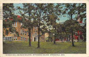 Springfield Ohio 1926 Postcard Science Hall & Main Building Wittenberg College