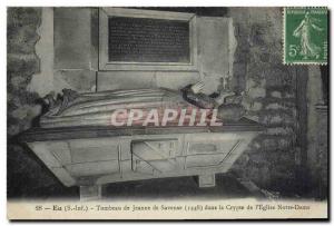 Old Postcard Death In Tomb Jeanne Saveuse in the crypt of Our Lady & # 39eglise