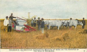 Postcard 1910 Romania  farm agriculture International Harvester 23-4625