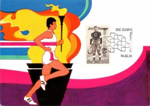 Stamps On Postcards 13 Cent Olympic Torch 1984 Summer Olympics Los Angeles