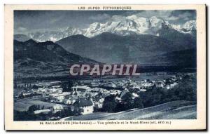 Old Postcard The Alps Sallanches Picturesque general view and the Mont Blanc