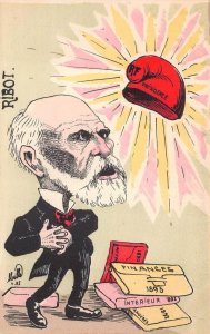 RIBOT FRANCE PRIME MINISTER POLITICAL HAND DRAWN SIGNED MILLE POSTCARD (1905)