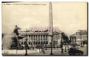 Old Postcard Paris Place de la Concorde and L Obellsque Luxor