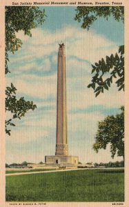 Vintage Postcard San Jacinto Memorial Monument Museum Landmark Houston Texas TX