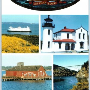 9 Oversized 1980s Coupeville, WA Inn Motel Towne Whidbey Island Ad Postcard 1T